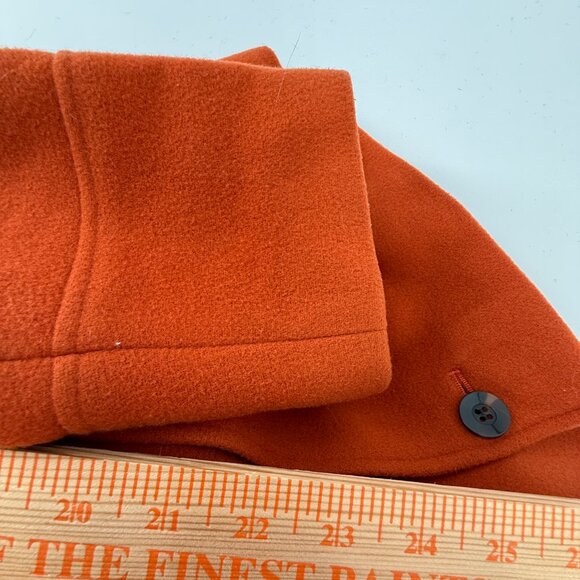 Harve Benard Womens Rust Orange Wool Cashmere Jacket Pea Coat Size 10 Winter - Picture 11 of 11
